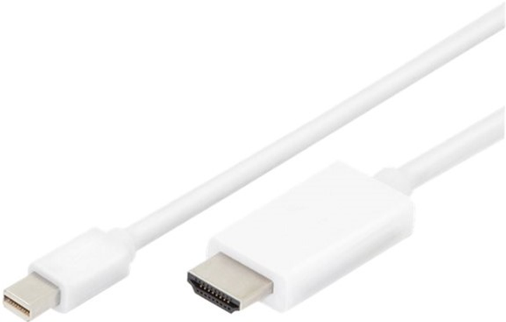 Kabel adapter Digitus mini DisplayPort - HDMI A M/M 1 m White (4016032438618) - obraz 1