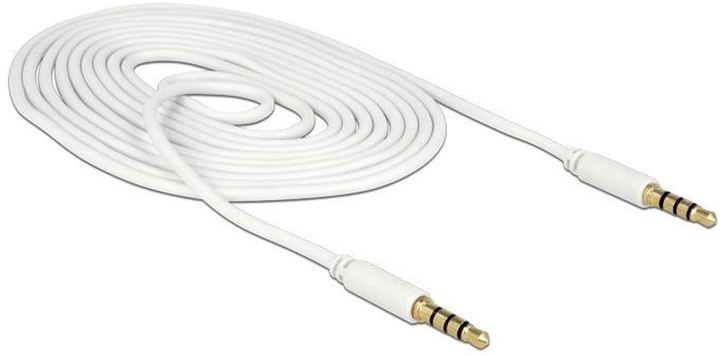 Kabel Delock mini Jack - mini Jack M/M 4 Pin 2 m White (4043619834419) - obraz 1