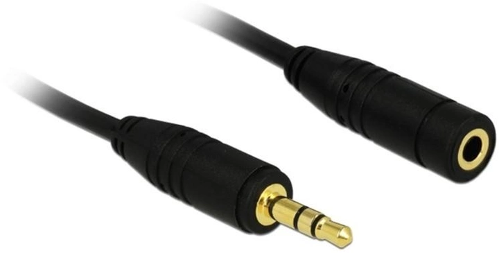 Kabel Delock mini Jack - mini Jack M/F 3 Pin 5 m Black (4043619842377) - obraz 1