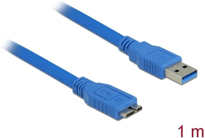 Kabel Delock micro-USB - USB Type-A M/M 1 m Blue (4043619825318) - obraz 1