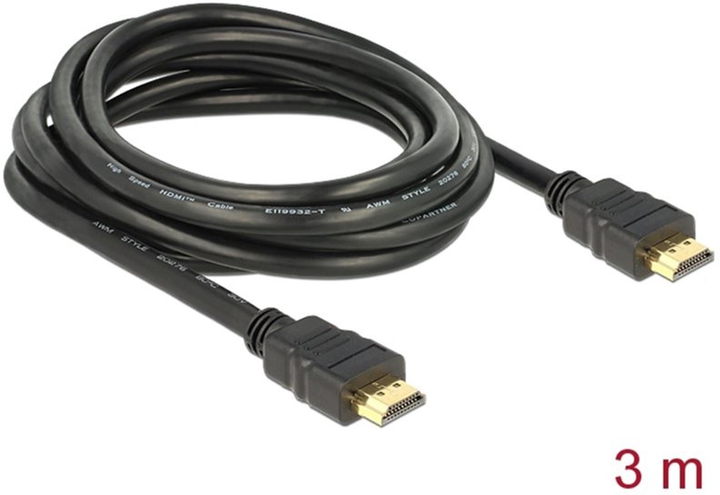 Kabel Delock HDMI M/M 3 m Black (4043619844081) - obraz 2