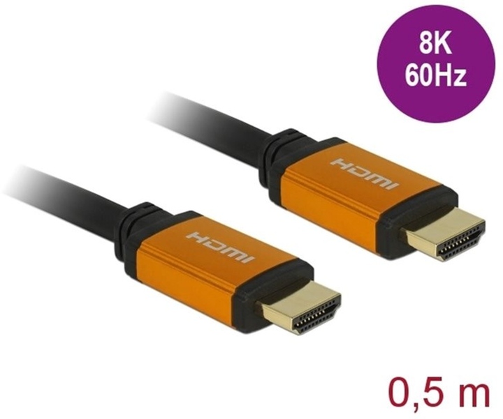 Kabel Delock HDMI M/M 0.5 m Black (4043619857265) - obraz 1