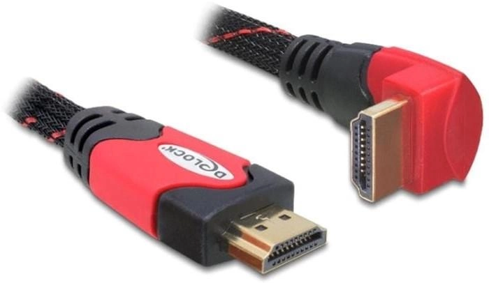 Kabel kątowy Delock HDMI M/M 2 m Black/Red (4043619826865) - obraz 1
