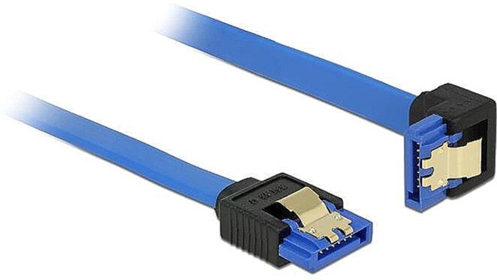 Kabel kątowy Delock SATA - SATA F/F 0.3 m Blue (4043619849901) - obraz 1