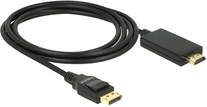 Kabel adapter Delock DisplayPort - HDMI M/M 2 m Black (4043619853175) - obraz 1