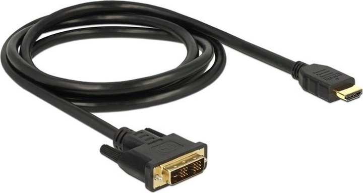 Kabel adapter Delock DVI-D - HDMI M/M 1.5 m Black (4043619855834) - obraz 1