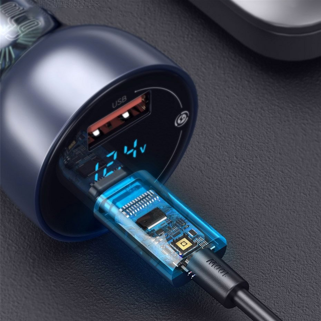 Автомобільний зарядний пристрій Baseus Particular Digital Display QC+PPS Dual Quick Charger Car Charger 65 Вт Shallow tarnish (CCKX-C0A) - зображення 9