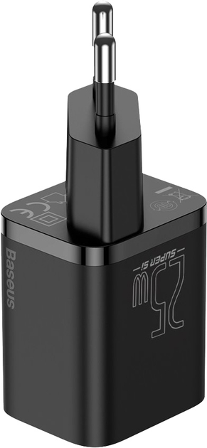 Мережевий зарядний пристрій Baseus Super Si 1C USB Type C 25 Вт Power Delivery Quick Charge Black (CCSP020101) - зображення 2