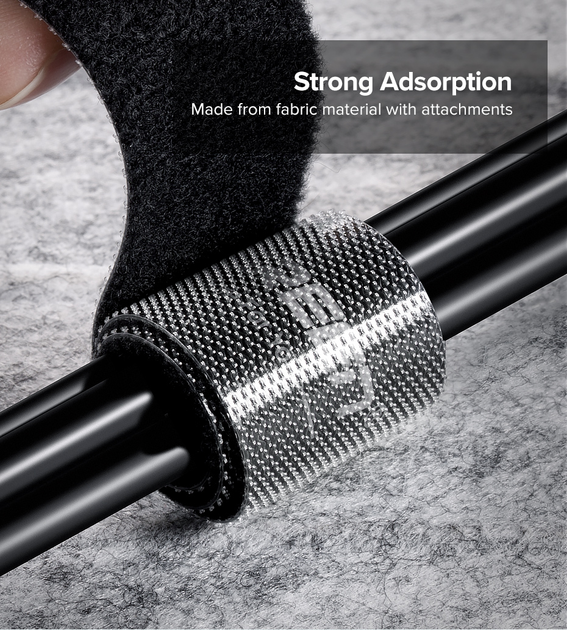 Органайзер для кабелів Ugreen LP124 20 мм Cable Tie Band 2 м Black (6957303843541) - зображення 5