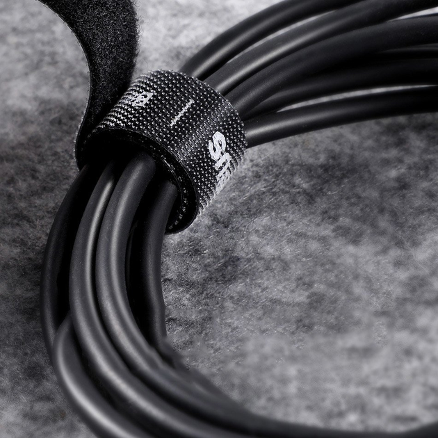 Organizer kabli Baseus Rainbow Circle Velcro Strap 1 m Black (ACMGT-E01) - obraz 7