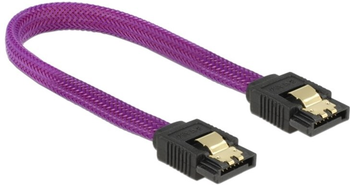 Кабель Delock SATA III M/M 0.2 м Purple (4043619836895) - зображення 2