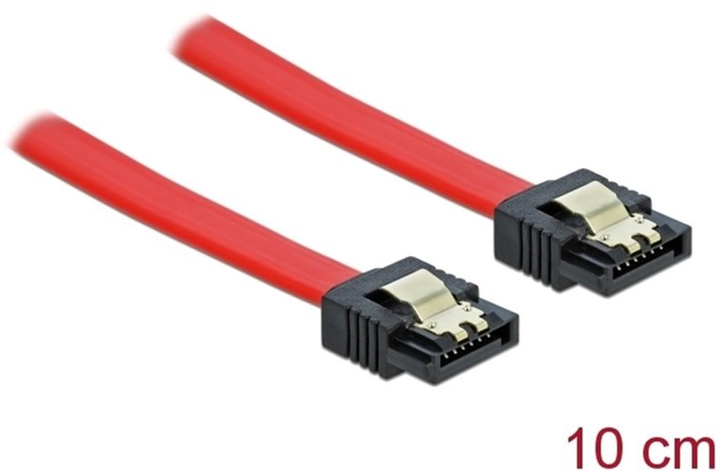 Kabel Delock SATA III M/M 0.1 m Red (4043619826742) - obraz 1