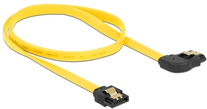 Kabel kątowy Delock SATA III M/M 0.5 m Yellow (4043619828296) - obraz 2