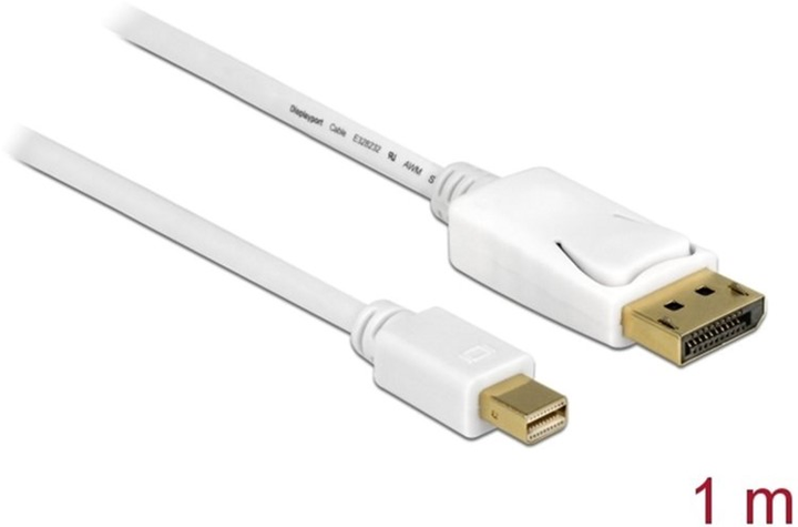 Kabel Delock mini DisplayPort - DisplayPort M/M 1 m White (4043619834815) - obraz 2