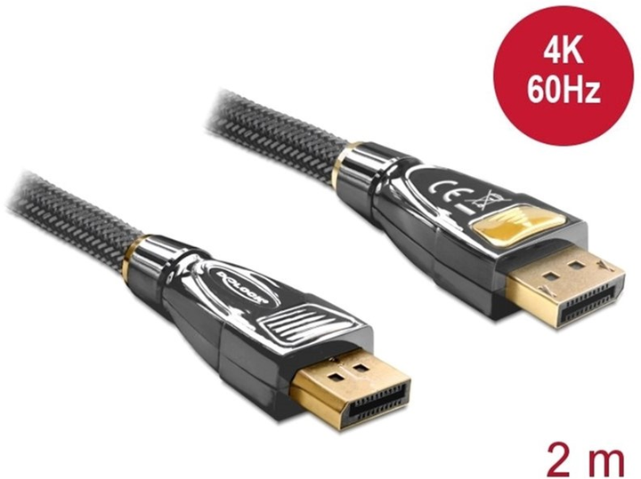 Kabel Delock DisplayPort M/M 2 m Black (4043619827718) - obraz 1