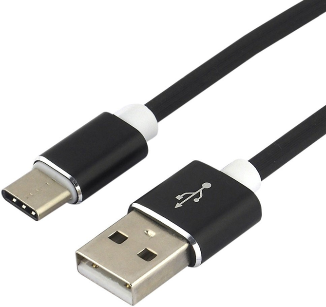 Kabel Everactive USB Type-A - USB Type-C M/M 1 m Black (5903205770677) - obraz 1