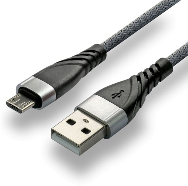 Kabel Everactive USB Type-A - micro-USB M/M 1 m Gray (5903205772244) - obraz 2