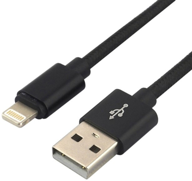 Кабель Everactive USB Type-A - Lightning M/M 1 м Black (5903205770752) - зображення 1
