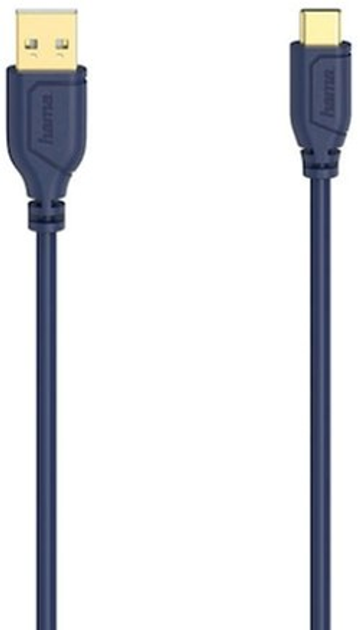 Kabel Hama USB Type-A - USB Type-C M/M 0.75 m Blue (4047443442871) - obraz 1