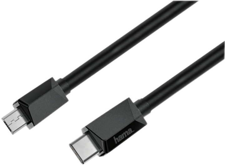 Kabel Hama USB Type-C - micro-USB M/M 0.75 m Black (4047443443915) - obraz 1