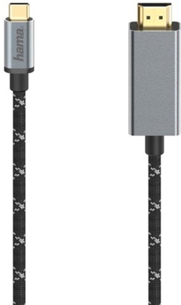 Kabel adapter Hama USB Type-C - HDMI M/M 1.5 m Black (4047443445346) - obraz 1