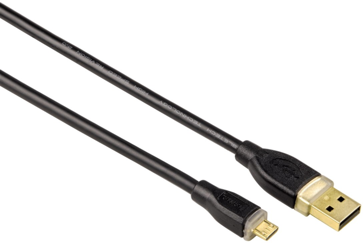 Kabel Hama USB Type-A - micro-USB M/M 0.75 m Black (4007249784902) - obraz 1