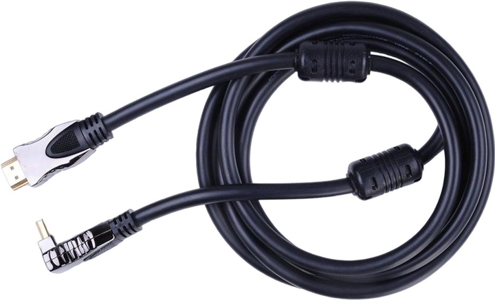 Kabel kątowy Impuls-PC HDMI - HDMI M/M 1.8 m Black (4260201959613) - obraz 1
