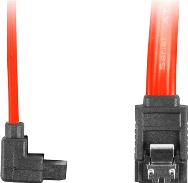 Kabel kątowy Lanberg SATA II F/F 0.5 m Red (5901969419351) - obraz 2