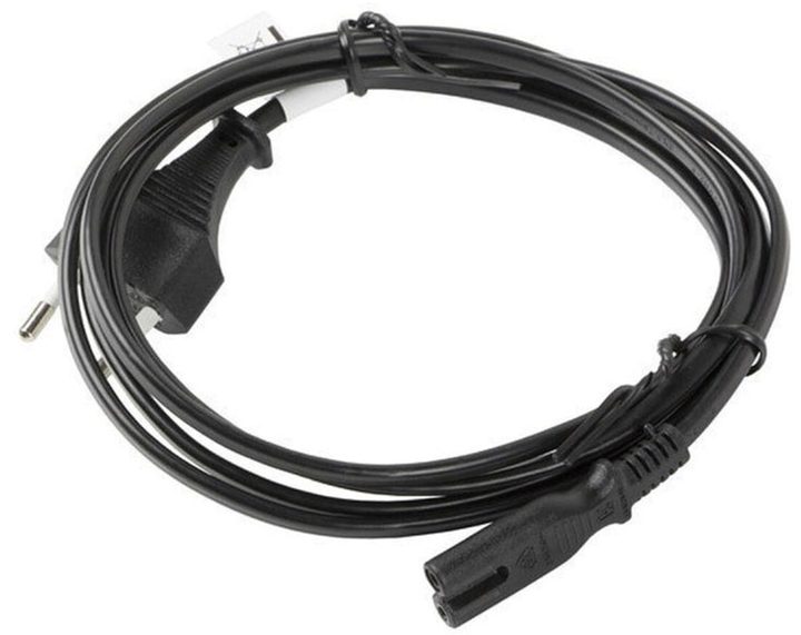 Kabel zasilający Lanberg CEE 7/16 - IEC 320 C7 M/M 3 m Black (5901969429145) - obraz 1