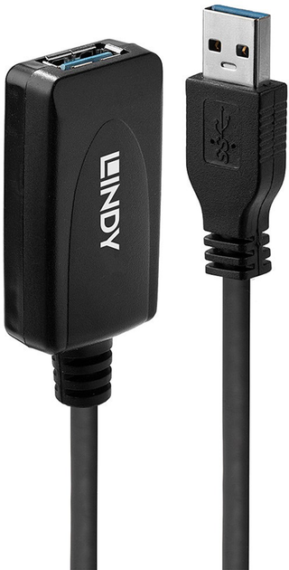 Kabel Lindy USB Type-A 3.0 M/F 5 m Black (4002888431552) - obraz 1
