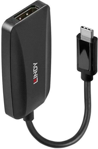 Kabel adapter Lindy USB Type-C - DisplayPort 1.4 M/M 0.13 m Black (4002888433372) - obraz 1