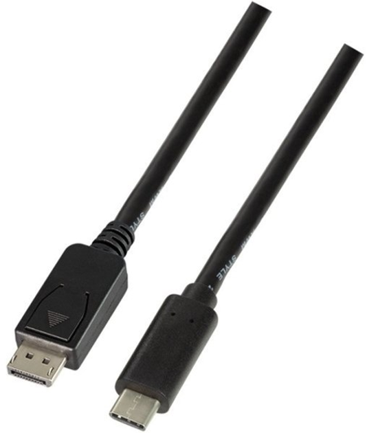 Kabel adapter LogiLink USB Type-C - DisplyPort 1.2 M/M 1.8 m Black (4052792050400) - obraz 1