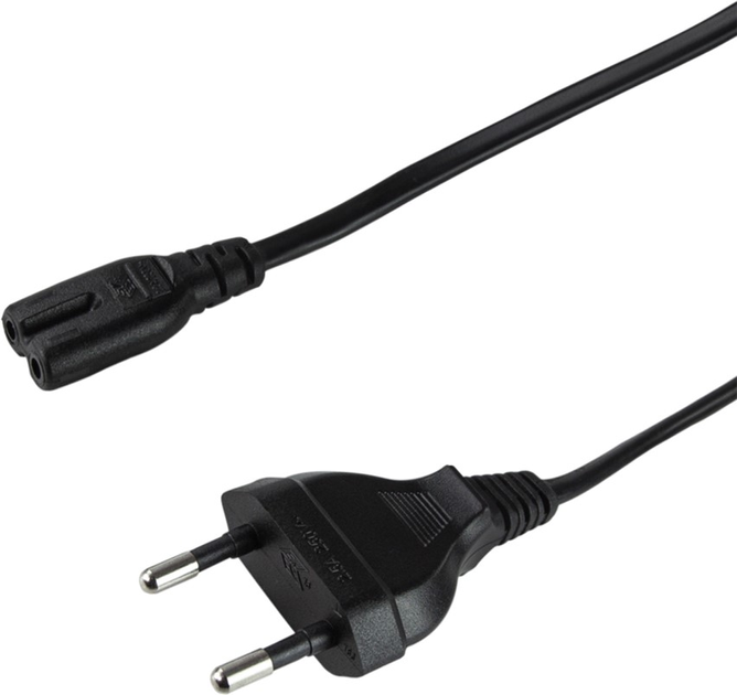 Kabel zasilający LogiLink CEE 7/16 - IEC-C7 M/F 1.8 m Black (4260113563724) - obraz 1