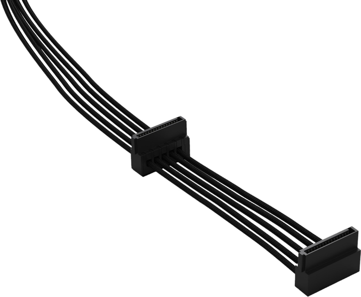 Kabel Be Quiet 2 x SATA - PSU M/M 0.7/0.6 m Black (4260052183441) - obraz 1