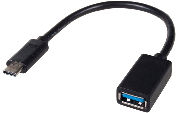 Kabel Maclean USB C 3.1 - USB Type-A 3.0 0.15 m Black (5902211109099) - obraz 1