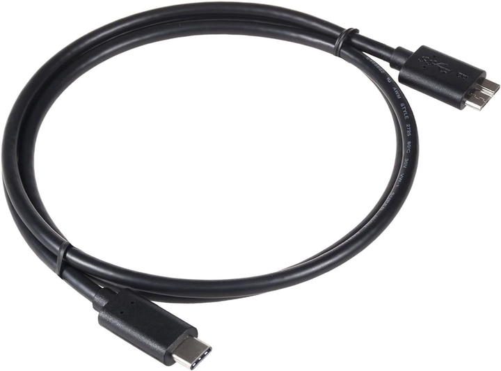 Kabel Maclean USB Type-C 3.0 - micro-USB 3.0 1 m Black (5902211109112) - obraz 1