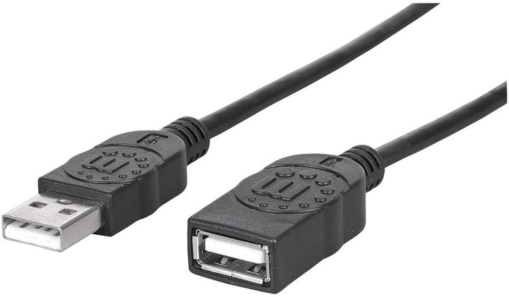 Kabel Manhattan USB Type-A M/M 1 m Black (766623308519) - obraz 1
