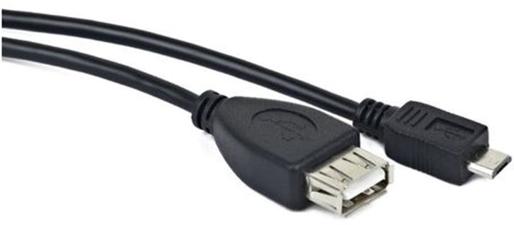 Kabel Natec micro-USB - USB Type-A M/F 0.15 m Black (5901969400281) - obraz 1