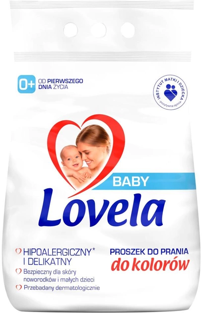 Proszek do prania Lovela Baby hipoalergiczny do ubrań kolorowych niemowlęcych i dziecięcych 2.7 kg (5900627092851) - obraz 1