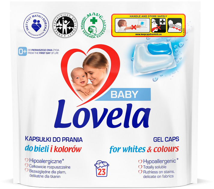 Капсули для прання Lovela Baby гіпоалергенні для білих і кольорових речей 23 шт (5900627093636) - зображення 1