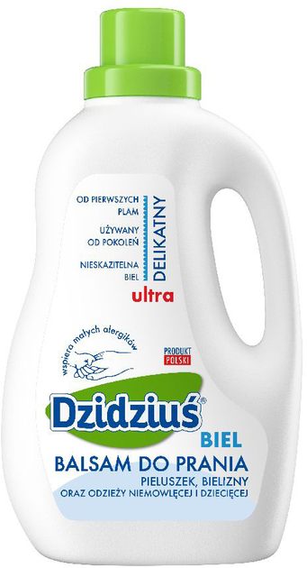 Balsam do prania Dzidziuś Ultra delikatny dla bielizny niemowlęcej i dziecięcej Biel 1500 ml (5900133008513) - obraz 1