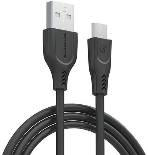 Kabel Somostel USB Type-A - micro-USB 3.1A 1 m Black (5902012966822) - obraz 1