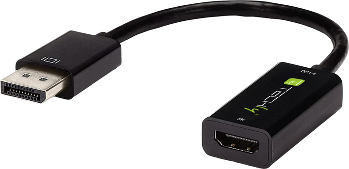 Кабель адаптер Techly DisplayPort 1.4 - HDMI 0.2 м Black (8059018364163) - зображення 1