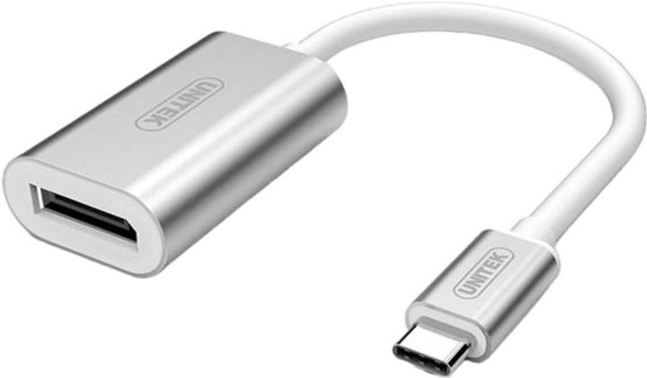Kabel adapter Unitek USB Type-C - Displayport M/F 0.15 m White (4894160031716) - obraz 1