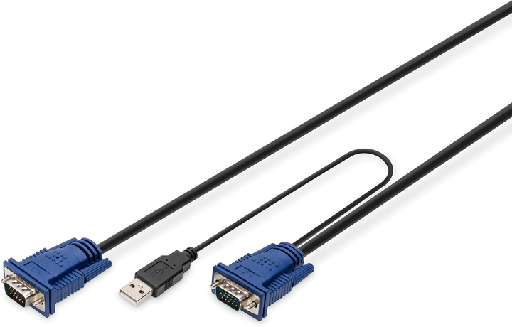 Kabel Digitus 2 x VGA - 2 x PS/2 + USB 5 m Black(4016032329961) - obraz 2