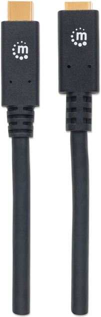 Kabel Manhattan USB Type-C 3.2 M/F 1 m Black (766623355681) - obraz 2