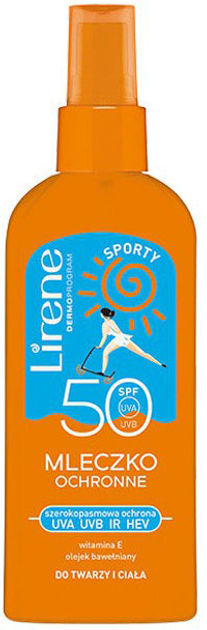 Молочко для засмаги Lirene Sporty Protective Milk SPF 50 150 мл (5900717318410) - зображення 1