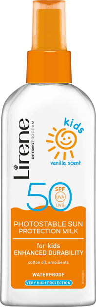 Дитяче сонцезахисне молочко Lirene Sun Kids Gentle Protective Milk with Vanilla Oil SPF 50 150 мл (5900717318212) - зображення 1