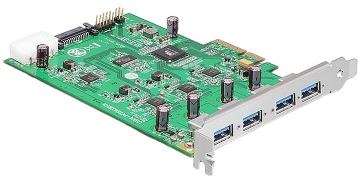 Karta rozszerzeń Delock PCI-Express 4 x USB 3.0 (4043619893256) - obraz 1