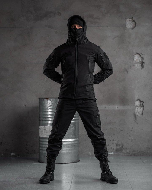 Тактичний костюм SoftShell Police black 2XL - зображення 1